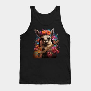 Llama Playing Guitar Tank Top